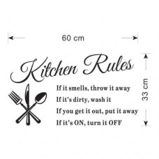 Kitchen RULES Quote Room Wall Stickers Vinyl Art Decal Home Decor Removable   